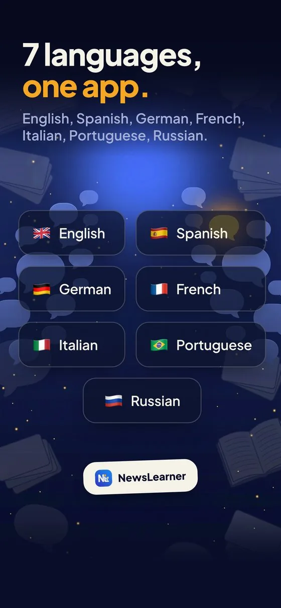 Language selection screen